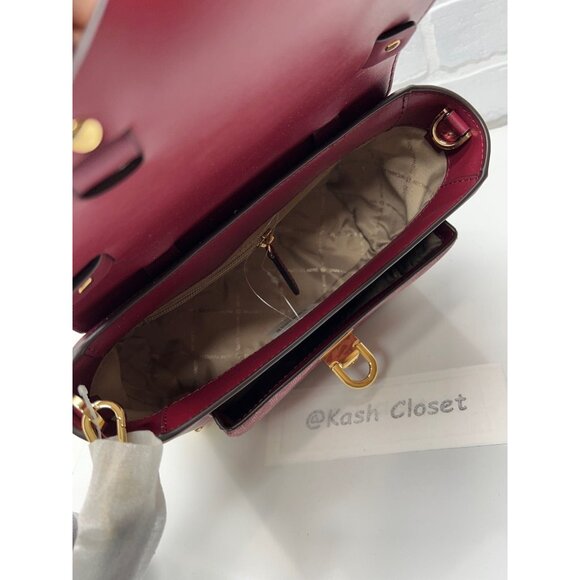 Michael Kors satchel manhattan medium leather MK signature purse mulberry multi - Picture 5 of 12